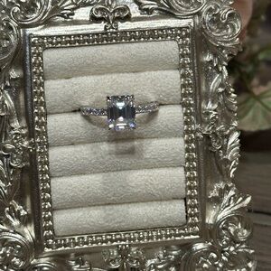 SZ 8.75 - 4ct Moissanite Hidden Halo Iced Emerald Cut Ring